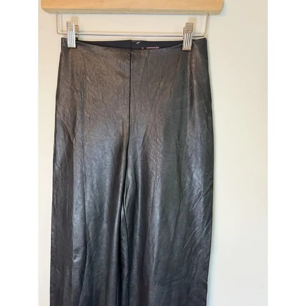 Commando Women’s Faux Leather Wide Leg Pants, Black, Medium $188 NEW - Picture 8 of 11